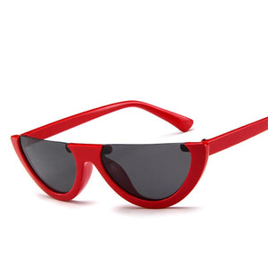 Half Frame Women Sunglasses Cat Eye Trend Designer Brand Retro Black Frame Glasses Semi-rimless Oculos De Sol
