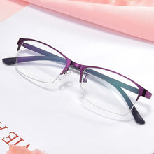 Carica l&#39;immagine nel visualizzatore di Gallery, Half Frame Finished Myopia Glasses Men Women Short-sighted Eyewear -1.0-1.5-2.0 To -6.0 Anti-blue Light Prescription Glasses