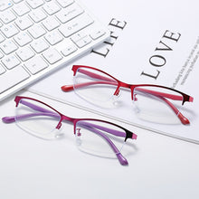 Carica l&#39;immagine nel visualizzatore di Gallery, Half Frame Finished Myopia Glasses Men Women Short-sighted Eyewear -1.0-1.5-2.0 To -6.0 Anti-blue Light Prescription Glasses