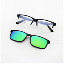 Load image into Gallery viewer, Half Frame Glasses Matte Black Men&#39;s and Women&#39;s Ultra Light Ultem  Magnets Set Eyeglasses Mirror  Driving Polarized Sunglasses