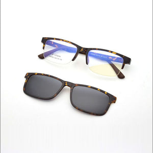 Half Frame Glasses Matte Black Men's and Women's Ultra Light Ultem  Magnets Set Eyeglasses Mirror  Driving Polarized Sunglasses