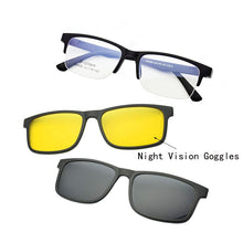 Load image into Gallery viewer, Half Frame Glasses Matte Black Men&#39;s and Women&#39;s Ultra Light Ultem  Magnets Set Eyeglasses Mirror  Driving Polarized Sunglasses