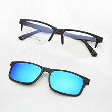 Load image into Gallery viewer, Half Frame Glasses Matte Black Men&#39;s and Women&#39;s Ultra Light Ultem  Magnets Set Eyeglasses Mirror  Driving Polarized Sunglasses
