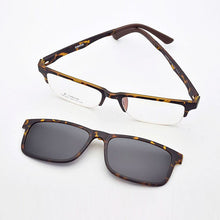 Load image into Gallery viewer, Half Frame Glasses Matte Black Men&#39;s and Women&#39;s Ultra Light Ultem  Magnets Set Eyeglasses Mirror  Driving Polarized Sunglasses