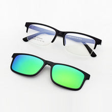 Load image into Gallery viewer, Half Frame Glasses Matte Black Men&#39;s and Women&#39;s Ultra Light Ultem  Magnets Set Eyeglasses Mirror  Driving Polarized Sunglasses