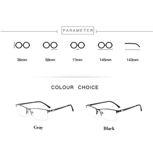 Half Rim Optical Eyeglasses Frame with Magnetic Clip-on Alloy Glasses Optical Prescription Spectacles Eyewear