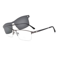 Load image into Gallery viewer, Half Rim Optical Eyeglasses Frame with Magnetic Clip-on Alloy Glasses Optical Prescription Spectacles Eyewear