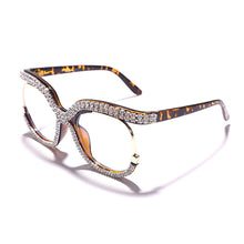 Load image into Gallery viewer, Half frame Anti Blue Light Glasses Women Designer Rhinestone Spectacles Frame Clear Computer Blocking Blue Ray Glasses