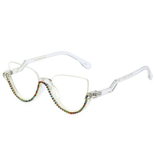 Load image into Gallery viewer, Half-frame Anti-blue Light Glasses Women Diamond Computer Glasses Men Cat Eye Optical Frames One Piece Myopia Frame Spectale