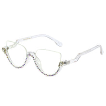 Load image into Gallery viewer, Half-frame Anti-blue Light Glasses Women Diamond Computer Glasses Men Cat Eye Optical Frames One Piece Myopia Frame Spectale