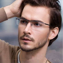 Load image into Gallery viewer, Half rim Glasses Titanium Eyeglasses Frame Men Optical Frame Reading Clear lens Computer Myopia Frame suit Prescription Eyewear