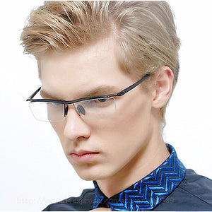 Half rim Glasses Titanium Eyeglasses Frame Men Optical Frame Reading Clear lens Computer Myopia Frame suit Prescription Eyewear