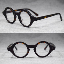 Load image into Gallery viewer, Hand Made Vintage small 38mm Round Eyeglass Frames Acetate unisex Optic Myopia Rx able Glasses