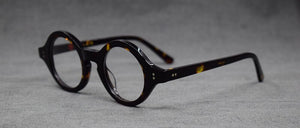 Hand Made Vintage small 38mm Round Eyeglass Frames Acetate unisex Optic Myopia Rx able Glasses