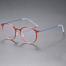 Load image into Gallery viewer, Hand-made Glasses Frame Denmark Brand Ultralight Men Women Myopia Prescription Round Eyeglasses Screwless Blue Light Gafas 6537