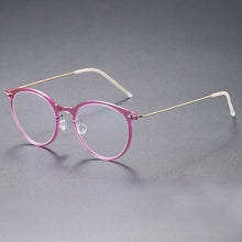 Load image into Gallery viewer, Hand-made Glasses Frame Denmark Brand Ultralight Men Women Myopia Prescription Round Eyeglasses Screwless Blue Light Gafas 6537