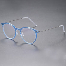 Load image into Gallery viewer, Hand-made Glasses Frame Denmark Brand Ultralight Men Women Myopia Prescription Round Eyeglasses Screwless Blue Light Gafas 6537