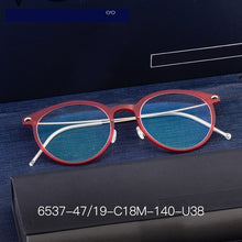 Load image into Gallery viewer, Hand-made Glasses Frame Denmark Brand Ultralight Men Women Myopia Prescription Round Eyeglasses Screwless Blue Light Gafas 6537