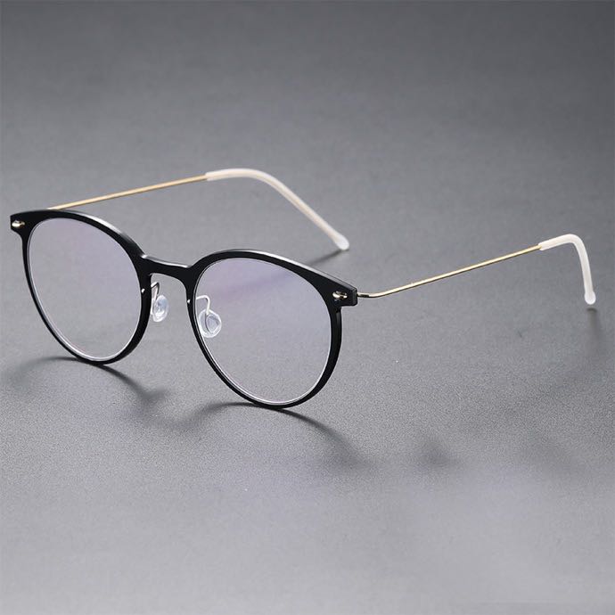 Hand-made Glasses Frame Denmark Brand Ultralight Men Women Myopia Prescription Round Eyeglasses Screwless Blue Light Gafas 6537