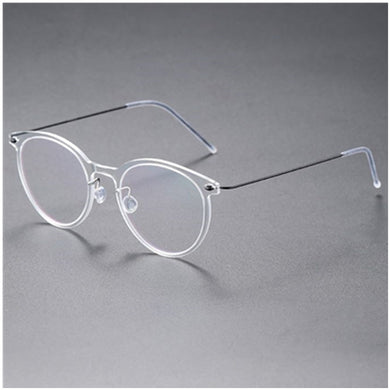 Hand-made Glasses Frame Denmark Brand Ultralight Men Women Myopia Prescription Round Eyeglasses Screwless Blue Light Gafas 6537