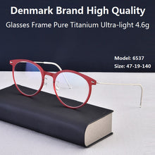 Load image into Gallery viewer, Hand-made Glasses Frame Denmark Brand Ultralight Men Women Myopia Prescription Round Eyeglasses Screwless Blue light Gafas