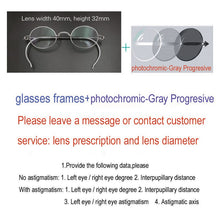 Load image into Gallery viewer, Hand made oval myopia prescription optical glasses anti blue light retro glasses with lens width of 40mm and height of 32mm