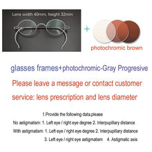 Load image into Gallery viewer, Hand made oval myopia prescription optical glasses anti blue light retro glasses with lens width of 40mm and height of 32mm