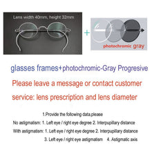 Load image into Gallery viewer, Hand made oval myopia prescription optical glasses anti blue light retro glasses with lens width of 40mm and height of 32mm