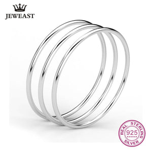 Handmade 990 Sterling Silver Bracelet Female Closed Solid Fashion Circle Hot Selling Fine Top New 2017 Value Gift Beauty Bangle