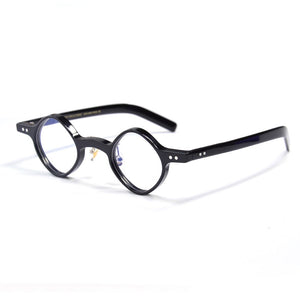 Handmade Acetate Small Polygonal Glasses Frame For Men  Eyewearing For Woman Full Black Decoration Spectacles Transparent