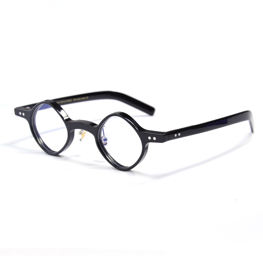 Handmade Acetate Small Polygonal Glasses Frame For Men  Eyewearing For Woman Full Black Decoration Spectacles Transparent
