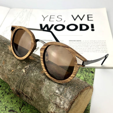 Handmade African Rosewood Sunglasses Cat Eye Wood Frame Women Men Polarized Sun Glasses