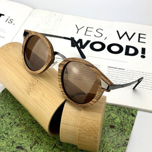 Handmade African Rosewood Sunglasses Cat Eye Wood Frame Women Men Polarized Sun Glasses