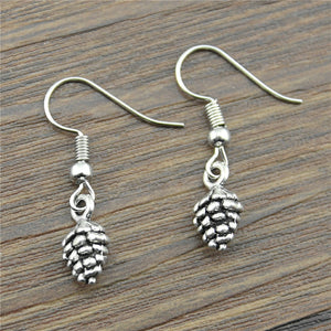 Handmade Antique Silver Color Cute Tiny 3D Echinacea Drop Earrings