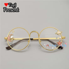 Load image into Gallery viewer, Handmade Lolita Sister Sweet Japanese Harajuku Girl&#39;s round Frame Cherry Blossom Star Moon Fairy Rabbit  Round  glasses