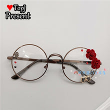 Load image into Gallery viewer, Handmade Lolita Sister Sweet Japanese Harajuku Girl&#39;s round Frame Cherry Blossom Star Moon Fairy Rabbit  Round  glasses