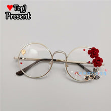 Load image into Gallery viewer, Handmade Lolita Sister Sweet Japanese Harajuku Girl&#39;s round Frame Cherry Blossom Star Moon Fairy Rabbit  Round  glasses
