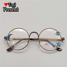 Load image into Gallery viewer, Handmade Lolita Sister Sweet Japanese Harajuku Girl&#39;s round Frame Cherry Blossom Star Moon Fairy Rabbit  Round  glasses