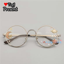 Load image into Gallery viewer, Handmade Lolita Sister Sweet Japanese Harajuku Girl&#39;s round Frame Cherry Blossom Star Moon Fairy Rabbit  Round  glasses