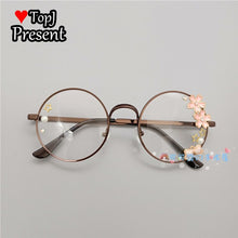 Load image into Gallery viewer, Handmade Lolita Sister Sweet Japanese Harajuku Girl&#39;s round Frame Cherry Blossom Star Moon Fairy Rabbit  Round  glasses