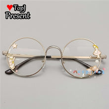 Load image into Gallery viewer, Handmade Lolita Sister Sweet Japanese Harajuku Girl&#39;s round Frame Cherry Blossom Star Moon Fairy Rabbit  Round  glasses