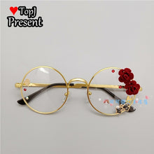 Load image into Gallery viewer, Handmade Lolita Sister Sweet Japanese Harajuku Girl&#39;s round Frame Cherry Blossom Star Moon Fairy Rabbit  Round  glasses