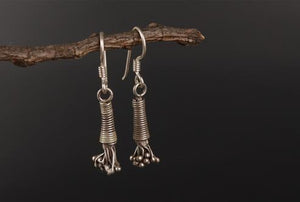 Handmade Silver Earrings creative S925 retro wrapping Earrings