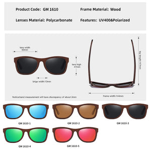 Handmade Sunglasses Polarized Men Women EZREAL Brand Design Sunglasses Wooden Classic Sunglasses UV400