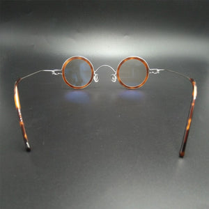 Handmade Vintage ultra-light small round glasses frame men and women models myopia glasses nail-free retro optical  glasses
