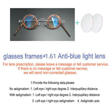 Load image into Gallery viewer, Handmade Vintage ultra-light small round glasses frame men and women models myopia glasses nail-free retro optical  glasses