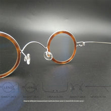 Load image into Gallery viewer, Handmade Vintage ultra-light small round glasses frame men and women models myopia glasses nail-free retro optical  glasses