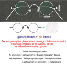 Carica l&#39;immagine nel visualizzatore di Gallery, Handmade custom round diameter 30mm 32mm 34mm 36mm small round frame prescription glasses men and women retro optical glasses