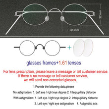 Load image into Gallery viewer, Handmade custom vintage oval diameter 38*32mm small round frame prescription glasses for men and women retro optical reading