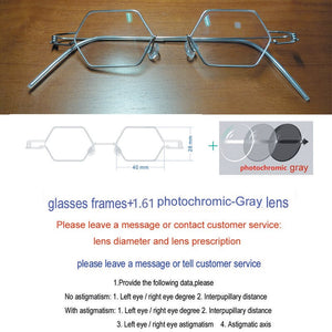 Handmade glasses non-threaded polygonal glasses anti-blue light prescription glasses, myopia, hyperopia, presbyopia glasses